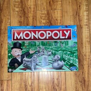 Hasbro Monopoly Game with Red and Green Accents New In Box